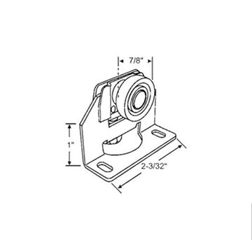 Top Hung Closet Door Roller Assembly With 7/8 Inch Diameter Wheel - 25095
